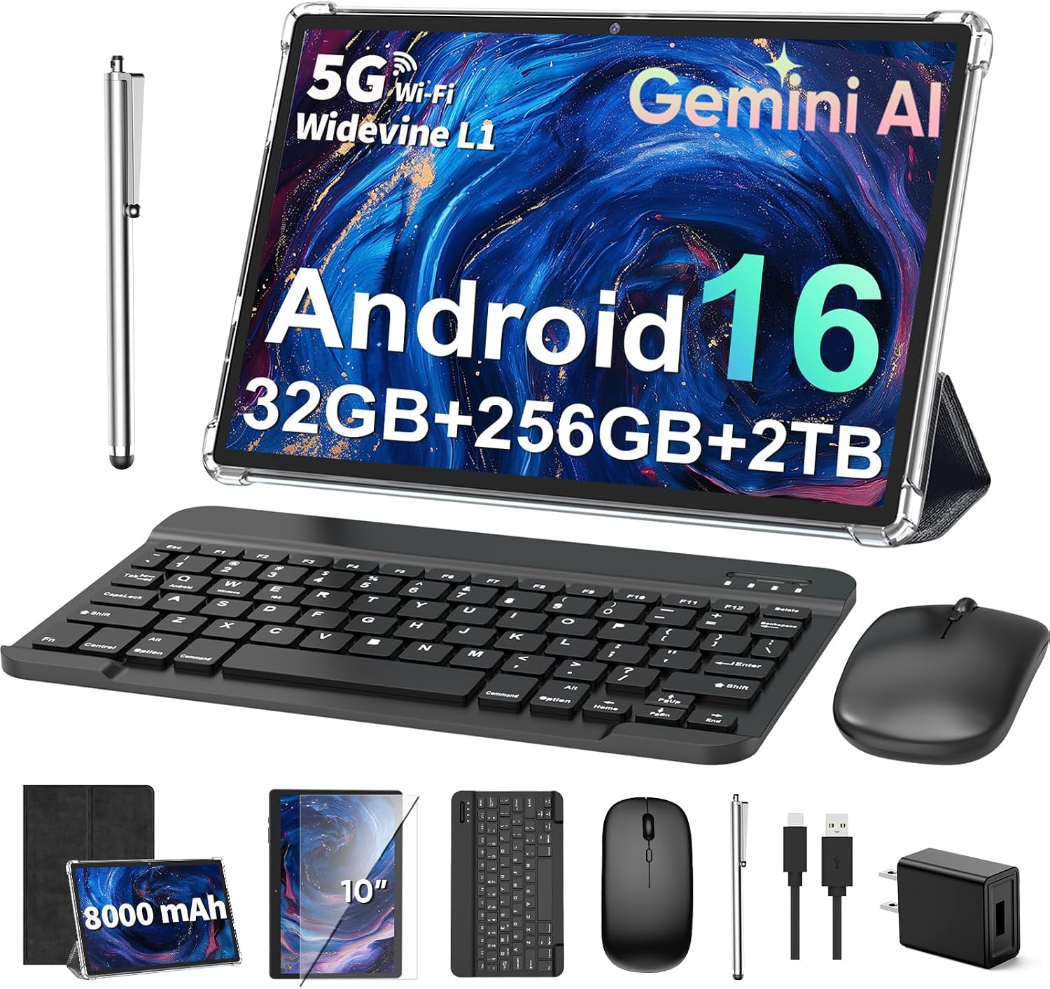 Android 16 Tablet 10 inch - Electronics Tablet with 32GB+256GB+2TB Expand